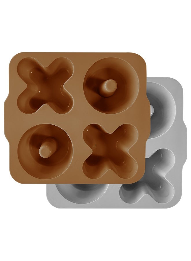 Minikoioi XOXO Cake Silicone Mold 2pcs  Woody Brown/Powder Grey - Image 1