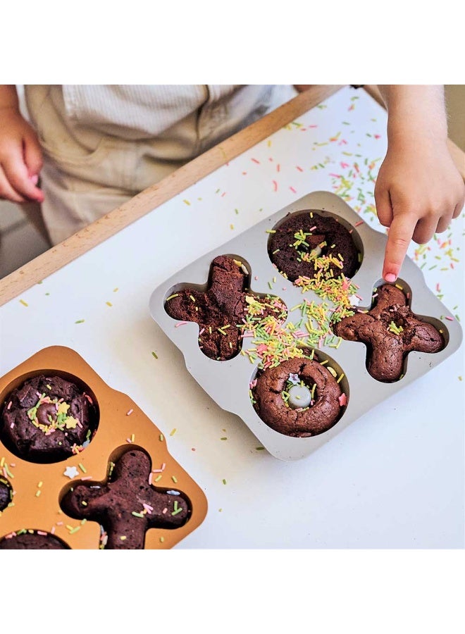 Minikoioi XOXO Cake Silicone Mold 2pcs  Woody Brown/Powder Grey - Image 2