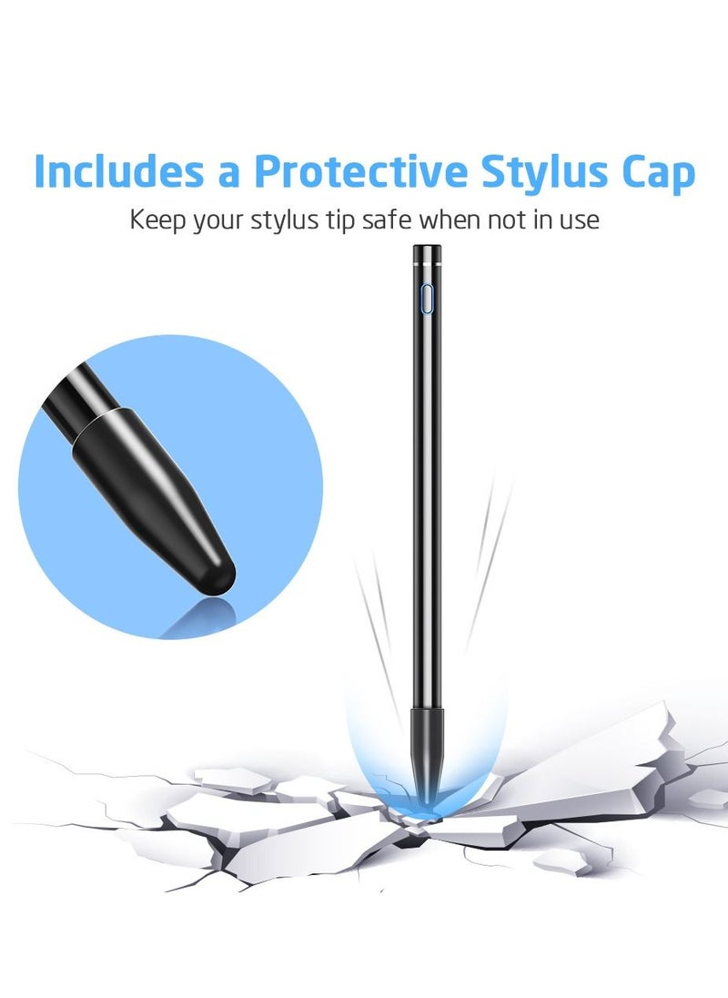 ESR ESR Active Stylus Pen for Touch Screens, Rechargeable 1.5mm Fine Point Smart Pencil [Compatible for iPhone iPad Samsung Phone &Tablets (iOS/Android)] Black  - Image 5