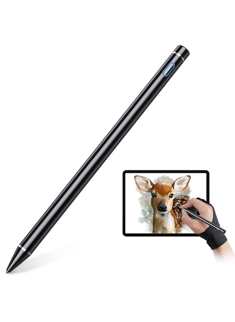 ESR ESR Active Stylus Pen for Touch Screens, Rechargeable 1.5mm Fine Point Smart Pencil [Compatible for iPhone iPad Samsung Phone &Tablets (iOS/Android)] Black  - Image 1