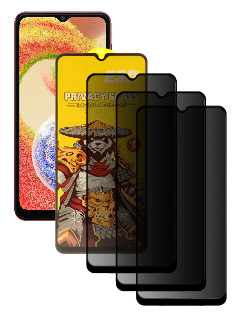 ESD 3 Pieces Tempered Dustproof Privacy Glass Screen Protector Compatible For Samsung Galaxy A04 - Image 1