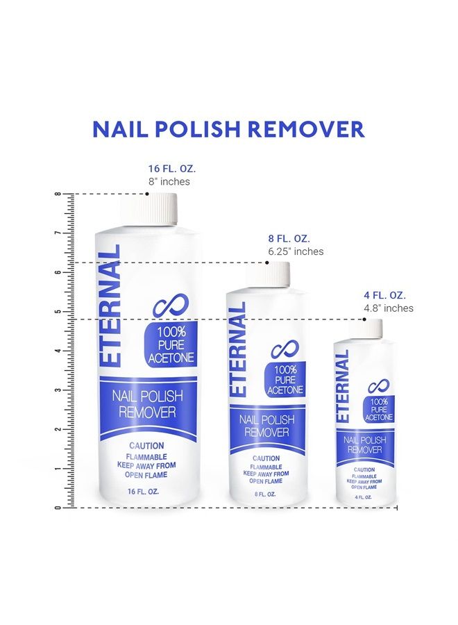 ETERNAL مزيل طلاء الأظافر بالأسيتون - أسيتون نقي بنسبة 100% ذو تأثير سريع وتركيبة قوية للغاية لإزالة طلاء الأظافر الطبيعي والغراء والجل والأكريليك والشلك والأظافر الاصطناعية - 8 أونصة سائلة - Image 5