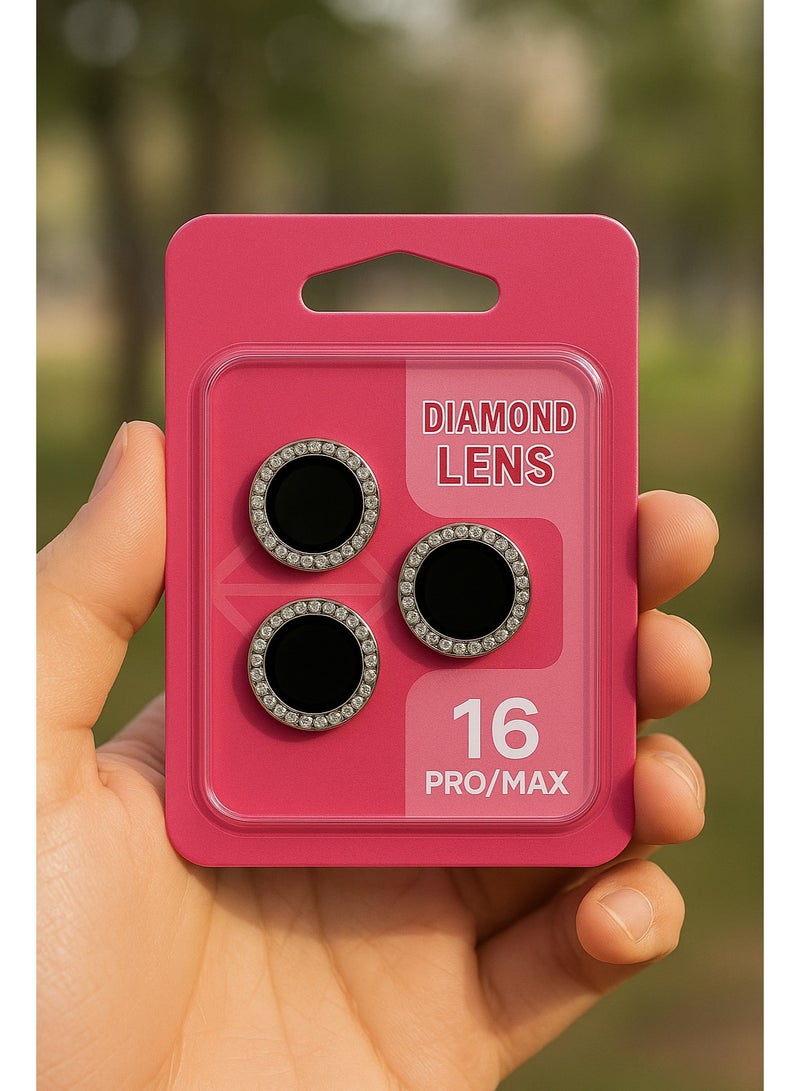 Diamond Camera Lens Protector for iPhone 16 Pro/Max – Crystal Metal Frame – Premium Protection with Zero Photo Quality Loss - Image 2