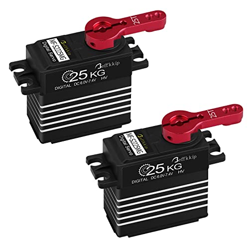 Beffkkip 2Pack 25KG Digital Servo Motor High Torque RC Servo Full Metal Gear Waterproof with 25T Servo Arm for RC Car Crawler Robot Control Angle 180 - Image 1