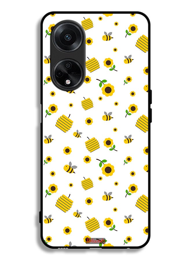 Tolwak Oppo A98 5G Protective Case Cover Sunflowers And Bees - Image 1