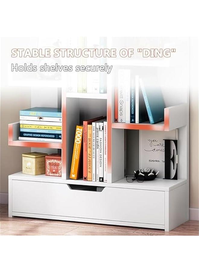 هوكور TRASSLE Bookcases Floor Standing, Tree-Shaped Bookcase, Free Standing Open Book Shelves, 18 Tier Display Storage Shelves, Bookshelves Wood Storage Shelf, Organizer Shelves (51 * 19 * 169cm）  - Image 5