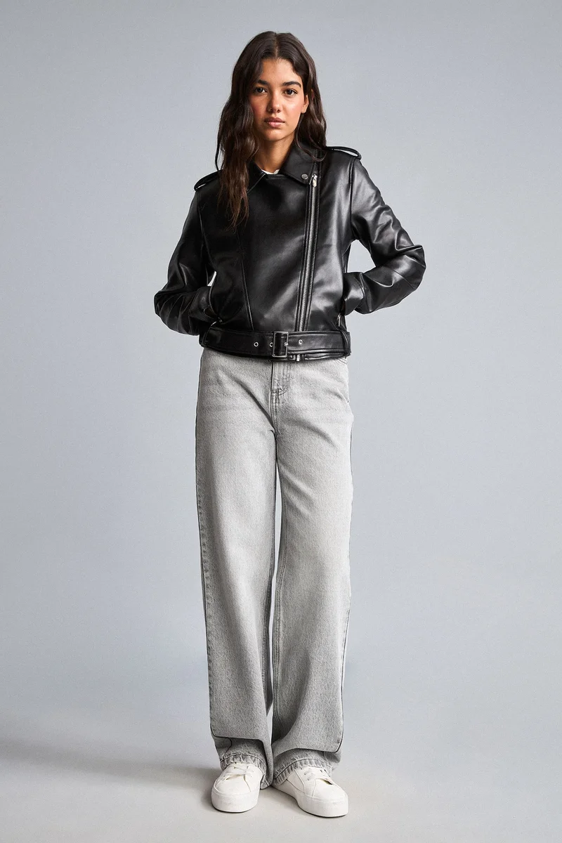 Defacto  Regular Fit Faux Leather Faux Leather Jacket for Women | Best Price UAE