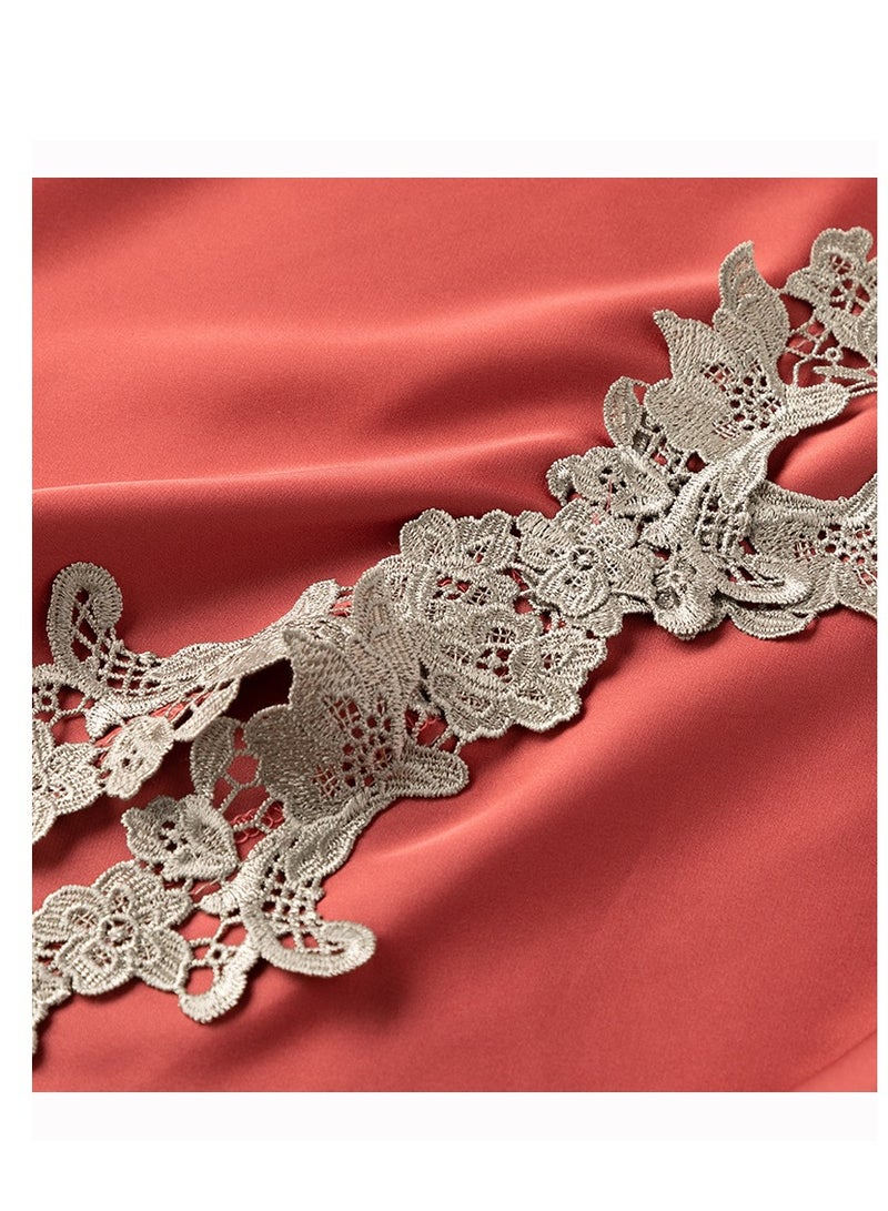 KUYING 2-Piece Set of Ice SilkPajamas  - Image 4