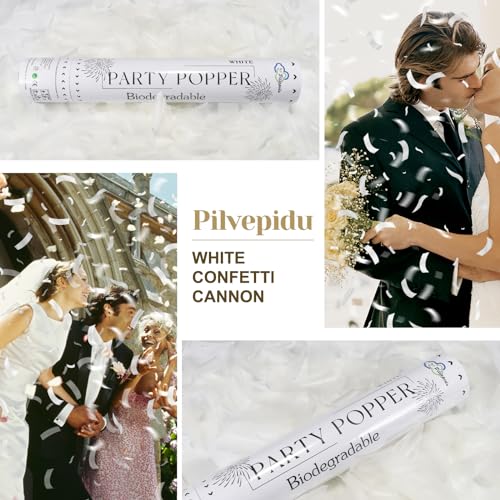 Pilvepidu Rice Paper Biodegradable Confetti Cannon,6Pack Biodegradable Mulitcolor Confetti Poppers Party Shooters,12inch Party Poppers For Lawns Wedding,Birthday,Celebrations,Photo Shoots and New Years. - Image 4