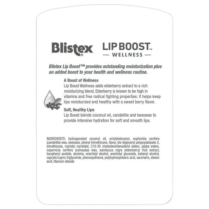 Blistex Lip Boost Wellness, Intensive Hydration from Coconut Oil & Beeswax, Elderberry Moisturizer (Pack of 2) - Image 2
