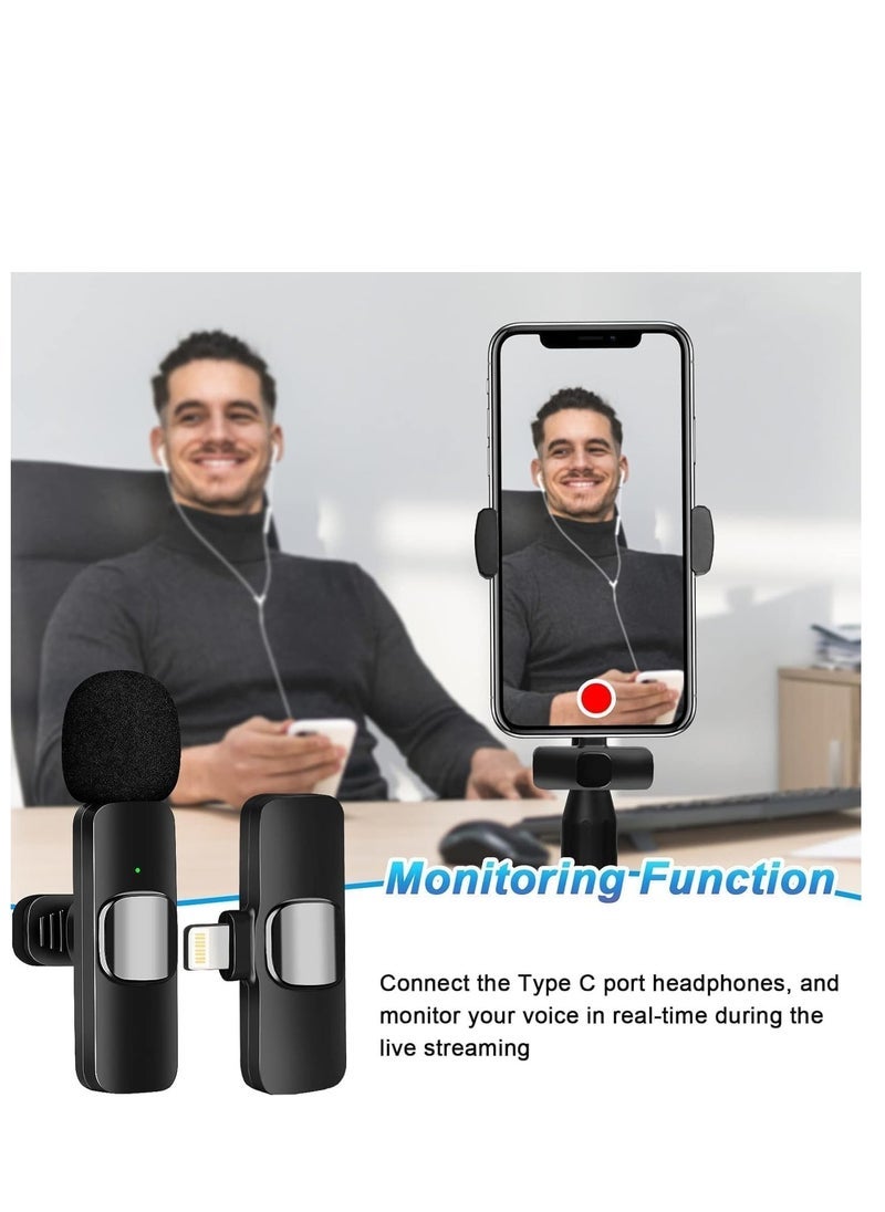 Gravity New Dual Omnidirectional Wireless Microphone for iPhone, Noise Cancelling with Echo Mode, Professional Mic for Video Recording, Podcasting, YouTube, High-Quality Audio, Easy to Use, Compact & Portable - Image 5