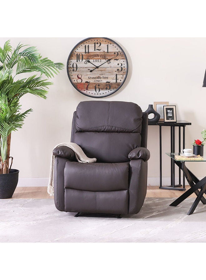 DANUBE HOME كرسي استرخاء من الجلد من غابري، مصنوع يدويًا بتصميم عصري، بمقعد واحد، أثاث غرفة المعيشة، 95x82x98 سم، 95x162x78 سم، لون بني فاتح - Image 1