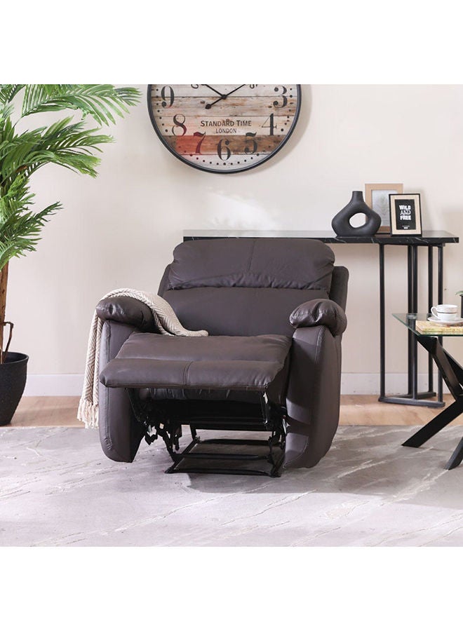 DANUBE HOME كرسي استرخاء من الجلد من غابري، مصنوع يدويًا بتصميم عصري، بمقعد واحد، أثاث غرفة المعيشة، 95x82x98 سم، 95x162x78 سم، لون بني فاتح - Image 2