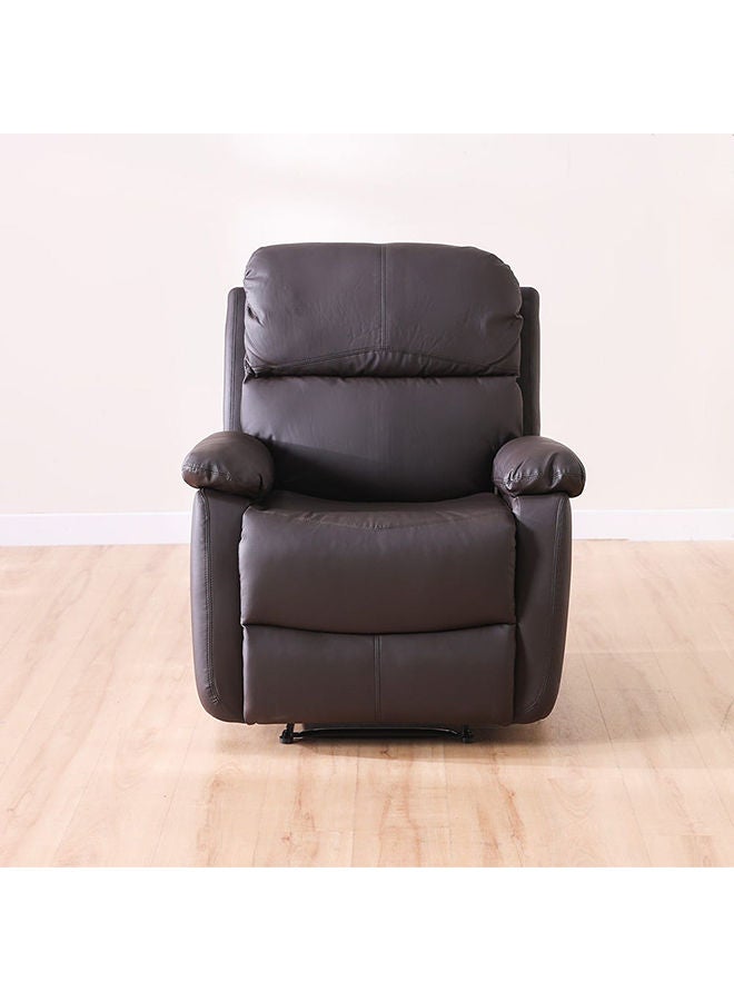 DANUBE HOME كرسي استرخاء من الجلد من غابري، مصنوع يدويًا بتصميم عصري، بمقعد واحد، أثاث غرفة المعيشة، 95x82x98 سم، 95x162x78 سم، لون بني فاتح - Image 3