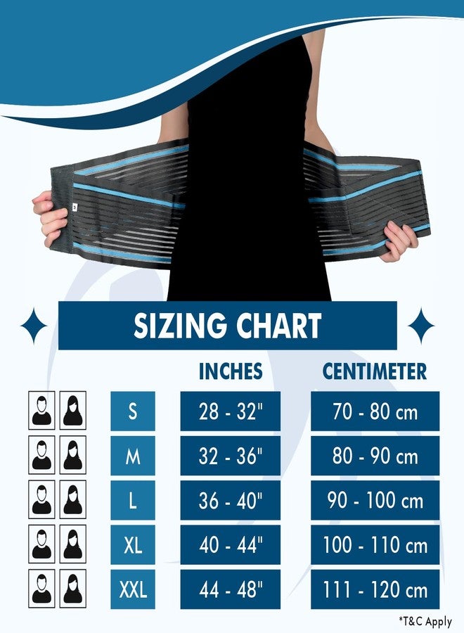 AccuSure Contoured Lumbo Sacral LS Support Belt For Lower Back Brace Support, Posture Correction, Back Pain Relief For Men and Women (M) - Image 2