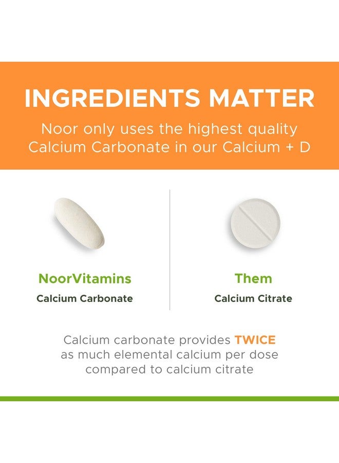 Noor Vitamins Halal Calcium Plus Vitamin D Bone & Immune Support ; 600 Mg Calcium Carbonate & 800 Iu (20 Mcg) D2 Per Tablet ; Aids In Absorption Of Calcium Into Bones Nongmo Vegan & Halal (120 Tablets) - Image 5