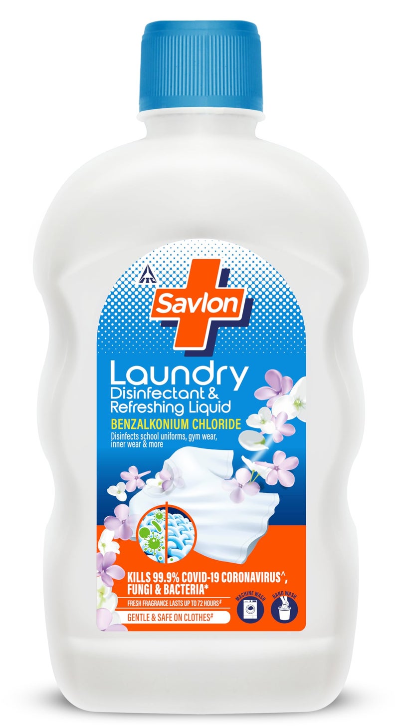 Savlon ITC Savlon Laundry Disinfectant & Refreshing Liquid 450ml | After-Detergent Wash | Kills 99.9% Bacteria Fungi | 72-Hour Fresh Fragrance | Safe on Clothes | No Bleach | Contains Benzalkonium Chloride - Image 1