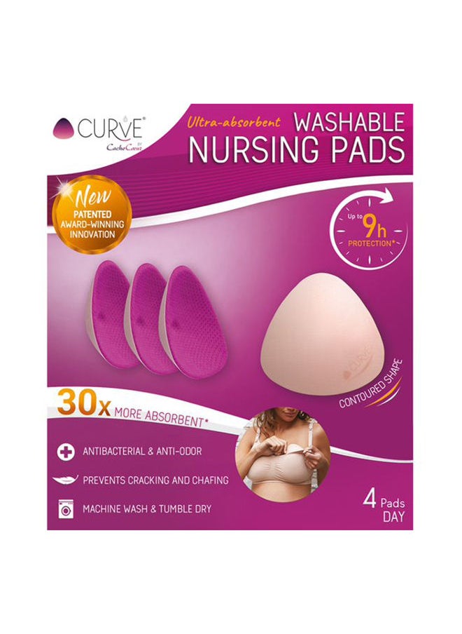 Curve Essential Plus 4 Washable Nursing Pads Day Fuchsia  - Image 4