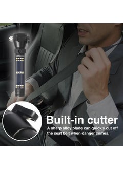 XXSSIER XXSSIER Aluminum 7 Mode Rechargeable Solar LED Torch Light High Power Long Distance with LED Torch Flashlight Use for Car Emergency Tool with Window Breaker Magnet Cutter Compass  - Image 2