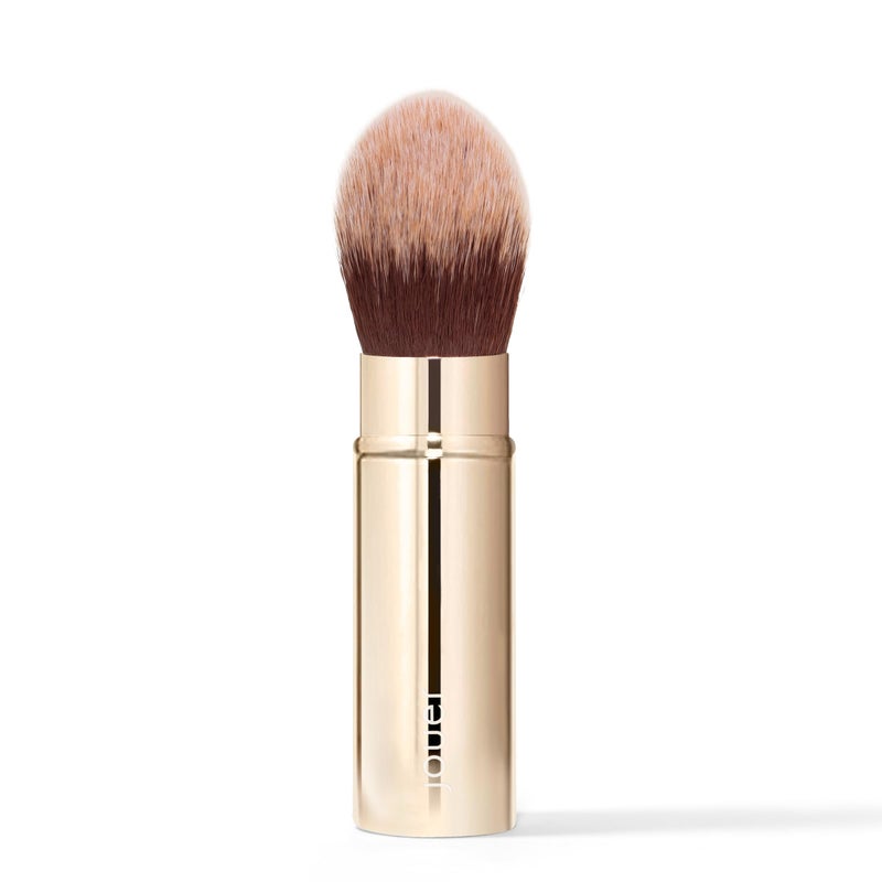 Jouer Essential Travel Complexion Brush  Cosmetic Makeup Brush  Travel Friendly  Soft Synthetic Bristles  Cruelty Gluten  Paraben Free  Vegan Friendly Gold 010625 pounds