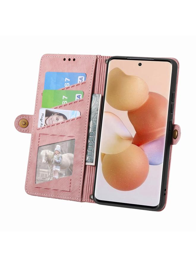 erorex Case For Xiaomi 13 Lite Geometric Zipper Wallet Side Buckle Leather Phone Case - Image 3