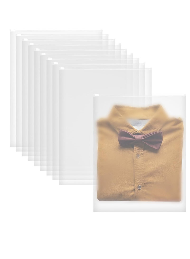 20 قطعة من أكياس تغليف الملابس غير اللامعة للشحن وأكياس الملابس الموفرة للمساحة وحقيبة بلاستيكية كبيرة قابلة لإعادة الإغلاق وحقيبة تعبئة غير لامعة وحقائب تخزين للسفر للملابس والأحذية، بدون رائحة 30 × 40 سم - Image 1