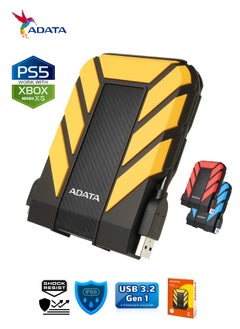 أداتا HD710 Pro محرك أقراص ثابتة خارجي متين سعة 2 تيرابايت | محرك أقراص ثابت سريع البيانات مضاد للصدمات | متوافق مع PS5 XBOX | مقاوم للصدمات ومقاوم للماء | أصفر  - Image 1