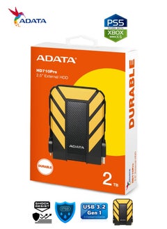 أداتا HD710 Pro محرك أقراص ثابتة خارجي متين سعة 2 تيرابايت | محرك أقراص ثابت سريع البيانات مضاد للصدمات | متوافق مع PS5 XBOX | مقاوم للصدمات ومقاوم للماء | أصفر  - Image 2