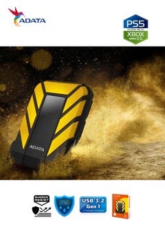 أداتا HD710 Pro محرك أقراص ثابتة خارجي متين سعة 2 تيرابايت | محرك أقراص ثابت سريع البيانات مضاد للصدمات | متوافق مع PS5 XBOX | مقاوم للصدمات ومقاوم للماء | أصفر  - Image 5