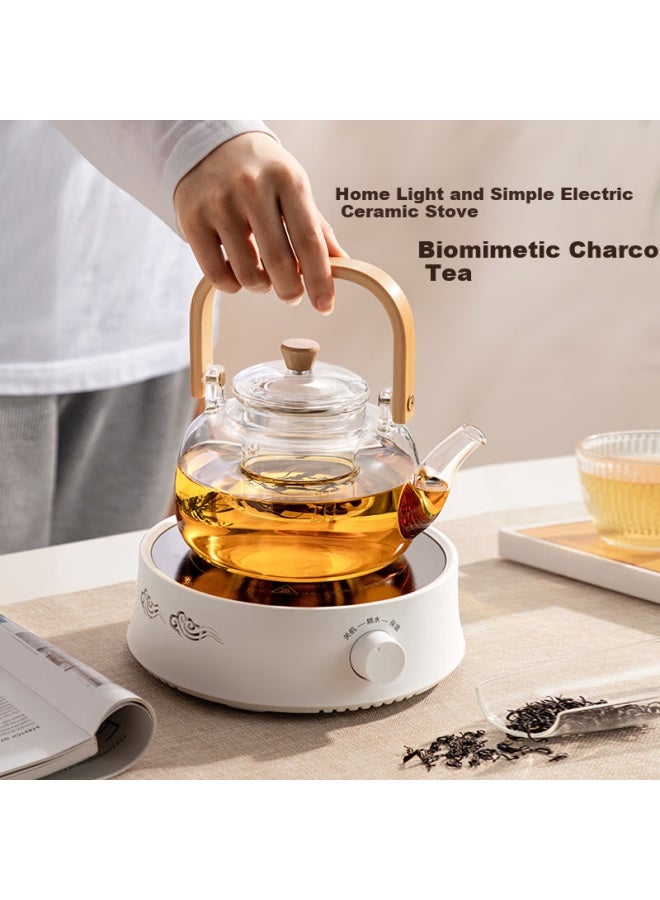 Yihutea Glass Tea Pot Set With Tea Infuser, Electric Ceramic Stove, High Temperature Resistance, Filter, Boiling Water, Pu'er Tea, Household Tea Pot With Handle - Image 3
