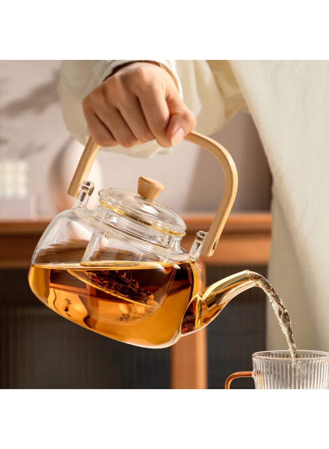 Yihutea Glass Tea Pot Set With Tea Infuser, Electric Ceramic Stove, High Temperature Resistance, Filter, Boiling Water, Pu'er Tea, Household Tea Pot With Handle - Image 2