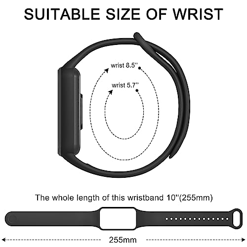 Tobfit Waterproof Replacement Watch Bands Straps For Amazfit Band 7 / Amazfit Band 7 Strap/Band/Bracelet/Belt (Black) - Image 5