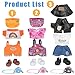 iBayda Total 3 Sets Doll Clothes Outfits Accessories Playset for 17cm Dolls Include3 Hats 3 Bags 3 Tops 2 Rompers 1 Coat 1 Pants 3 Shoes Doll and Glasses are Not Icluded - Image 4