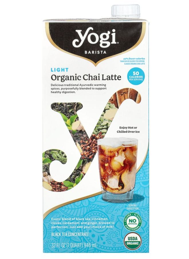 Yogi Tea Barista Organic Chai Latte Black Tea Concentrate Light 32 fl oz (946 ml) 