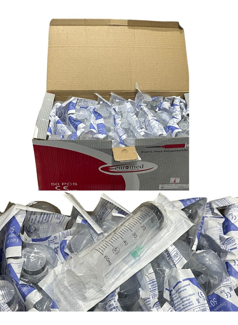 يورو سرنجات طبية يوروميد 50-60 مل - 50 حبة