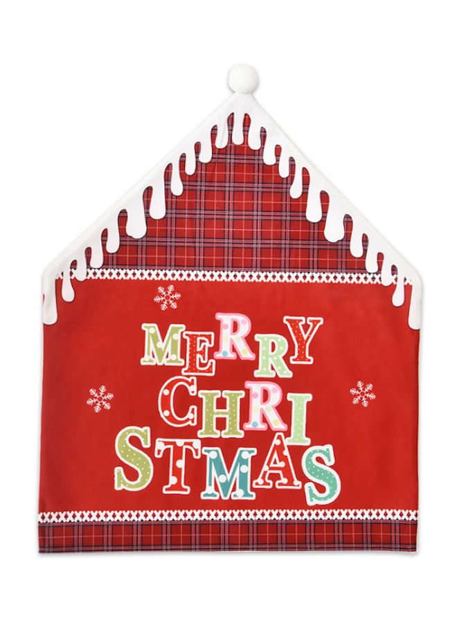 NIBEMINENT Printed House Designed Chair Cover Red/White/White 61x48cm - Image 1