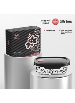 Xi Le Buckle Microwave Oven Heating Glass Lunch Box Work With Meal Lunch Box Fruit Lunch Box Fresh-keeping Box New Generation-Specifications:Original Cloud Food Box Rectangular Three Compartments