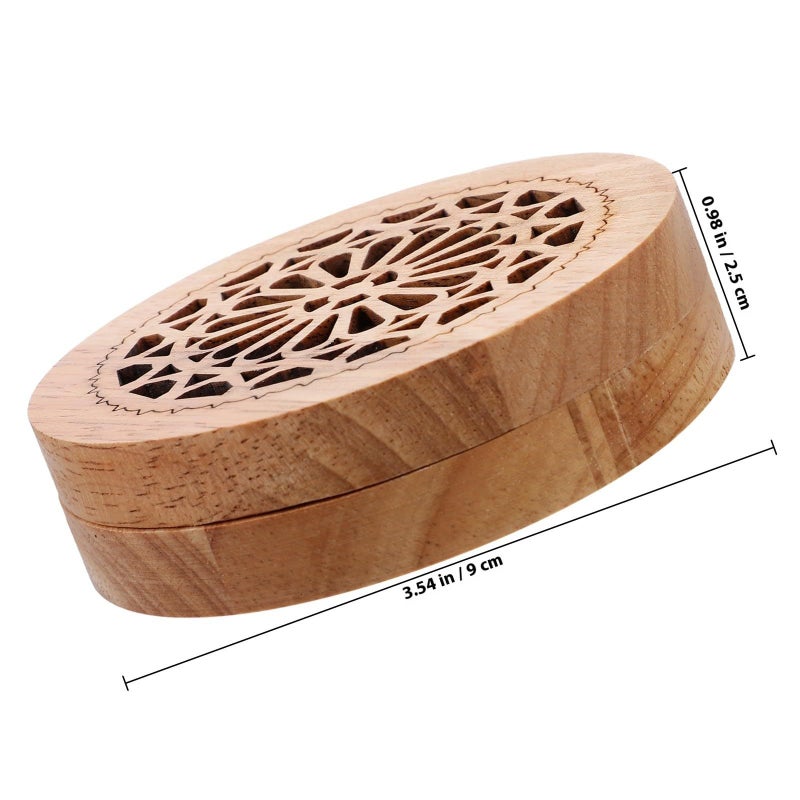 Solid Wood Incense Burner with Hollow Carving Home Fragrance Meditation Holder and Sticks - Image 3