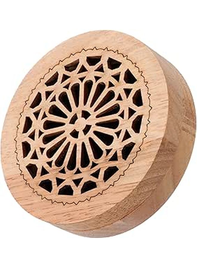 Solid Wood Incense Burner with Hollow Carving Home Fragrance Meditation Holder and Sticks - Image 1