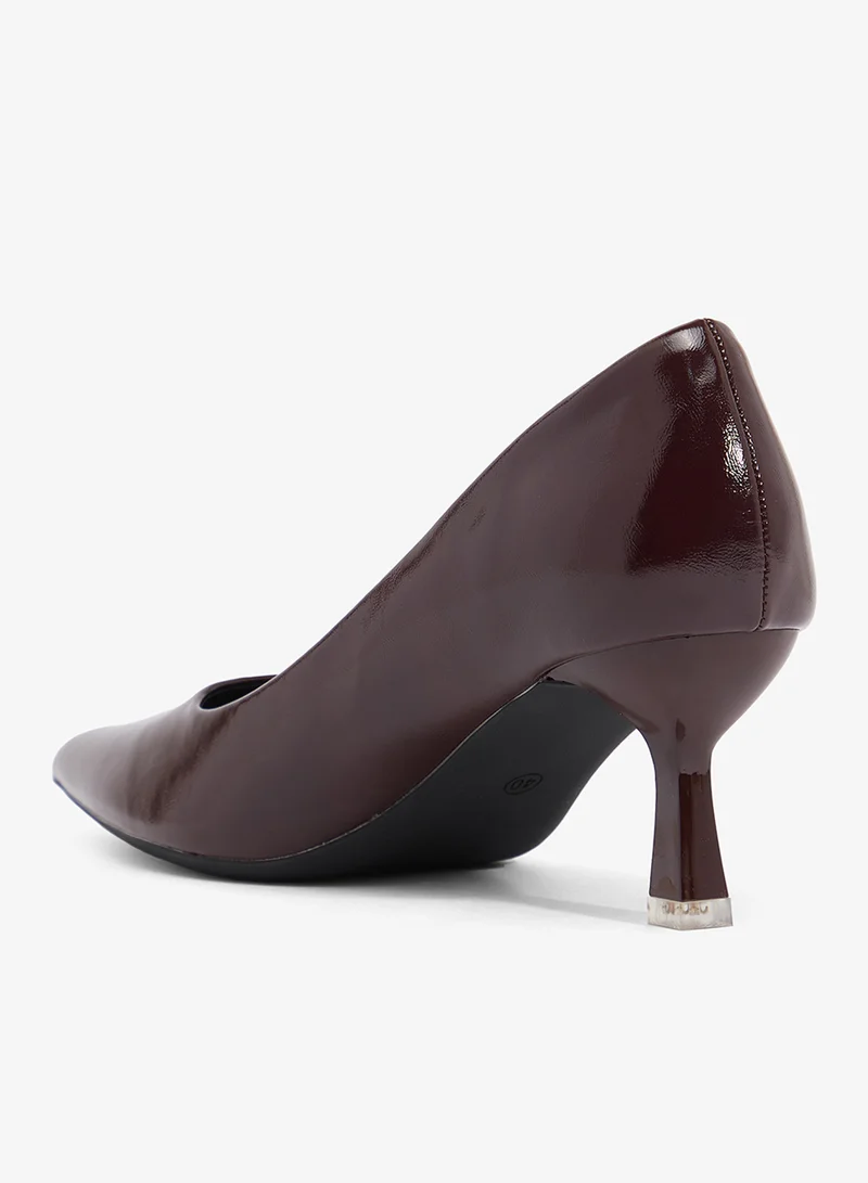 Ella Burgundy Classic Mid Heel Pumps for Women | Best Price UAE