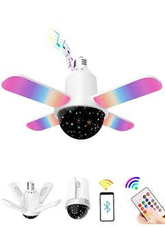 MIXDE LED Fan Music Light Bulb,Colour Changing Lamp Eith Built-In Bluetooth Speaker And Remote Control  - Image 1