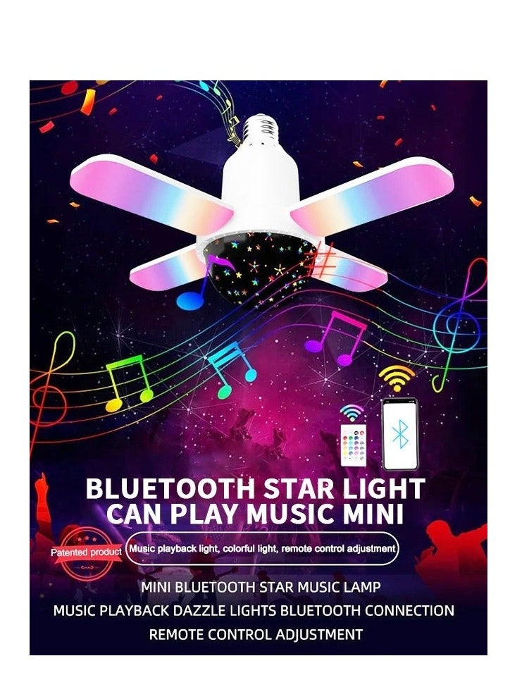 MIXDE - LED Fan Music Light Bulb,Colour Changing Lamp Eith Built-In Bluetooth Speaker And Remote Control - Image 1