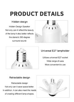 MIXDE LED Fan Music Light Bulb,Colour Changing Lamp Eith Built-In Bluetooth Speaker And Remote Control  - Image 3
