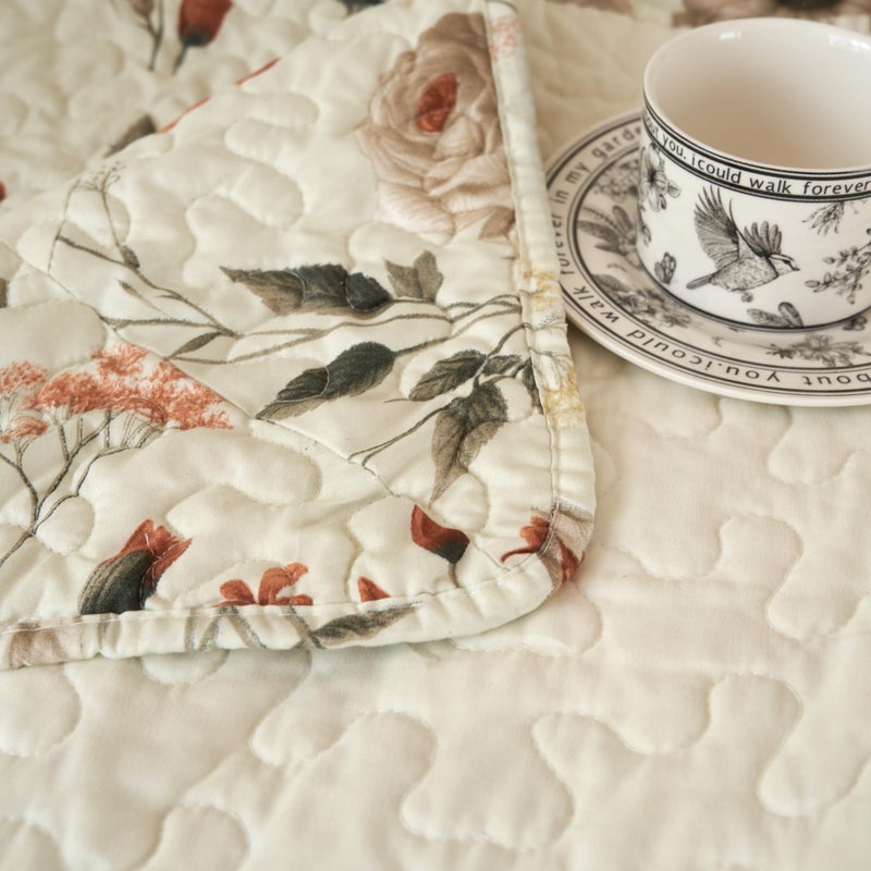 DaDa Bedding Enchanted Meadow Reversible Floral Cozy Lightweight Lap Throw - Perfect for Couch or Bed, Beige Victorian Garden Pallete, All-Season Comfort, Machine Washable, 50x60 Inches - Image 4