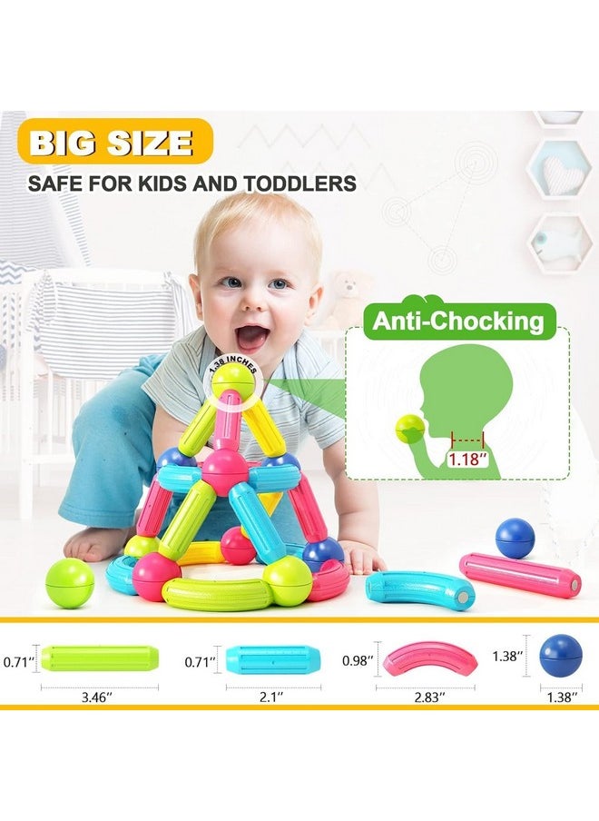 Galaxy Hi-Tech - Galaxy Hi-Tech Magnetic Sticks Building Blocks for Kids Toys for Girls Magnetic Toys for Boys Age 3+ Year Old Educational Stem Learning Magnet Stick with Balls Game Set (42 Pcs) - Image 1