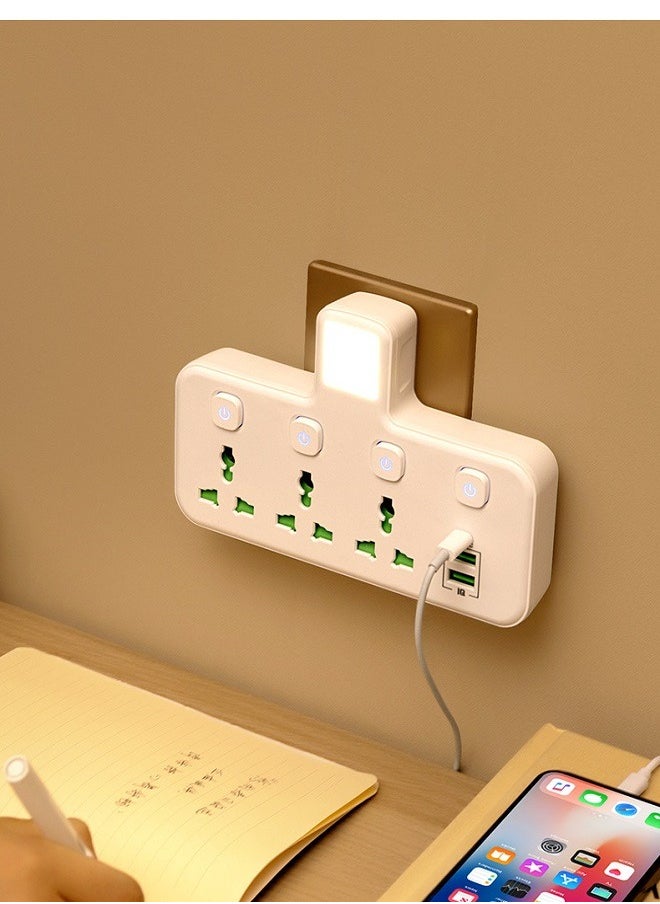 Generic Multi Plug Extension Socket with 2 USB Ports and Type-C Extender - Wall Mount Power Strip with 3 Outlets for Home, Office, and Kitchen Use  - Image 2