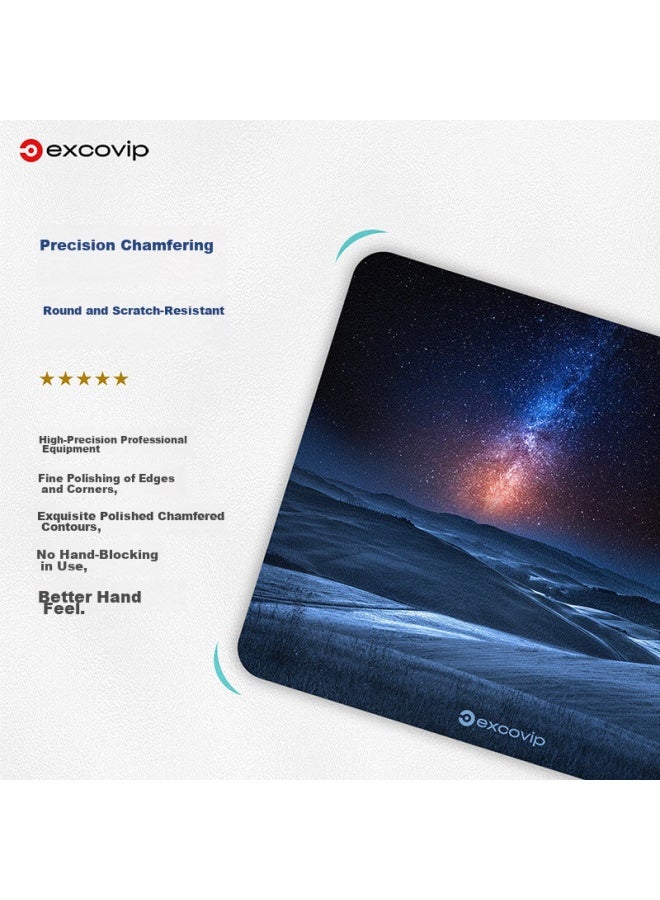 Exco Glass Mouse Pad, Professional E-sports Gaming Photovoltaic Mouse Pad, Hard Colorful Pad, For Computer Office Laptop, Small And Medium Size, 250*200mm, Colorful Aurora 0098 - Image 2