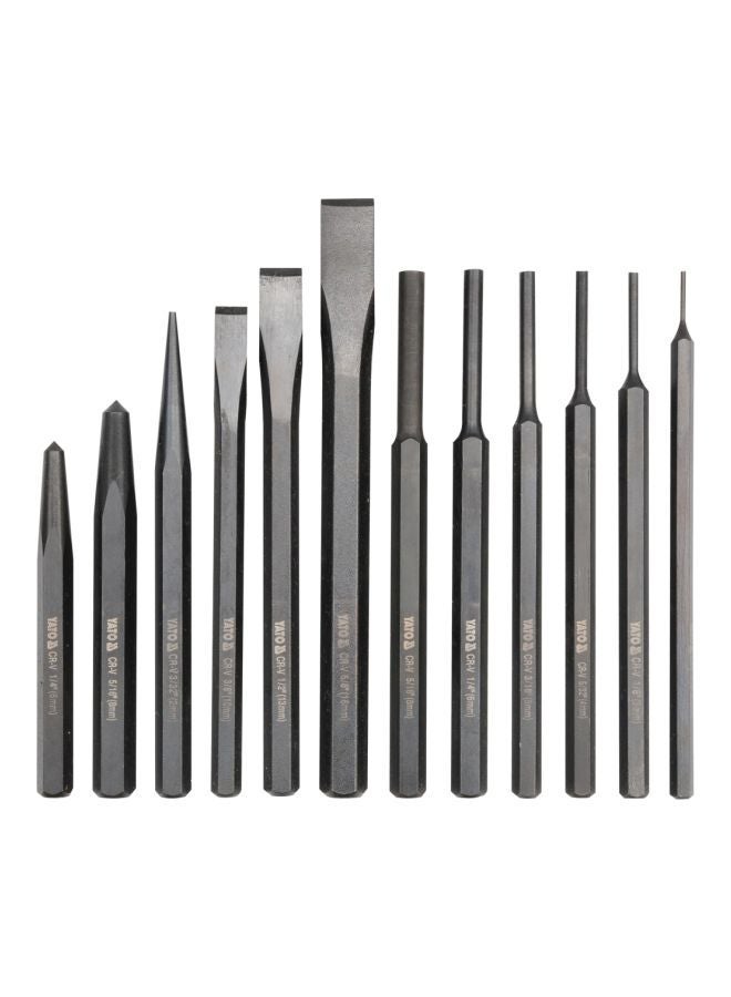 NIBEMINENT Chisel And Punch Set 12 YT-4714 Black  - Image 1