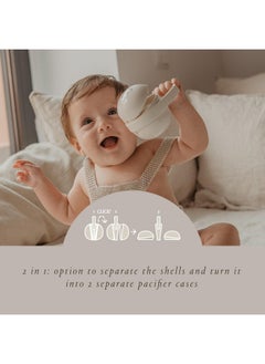 SUAVINEX Suavinex Bonhomia 2 in 1 Duo Baby Pacifier Case, Pacifier Holder, Holds 2 Baby Pacifiers, Baby Accessories, (Beige)  - Image 4