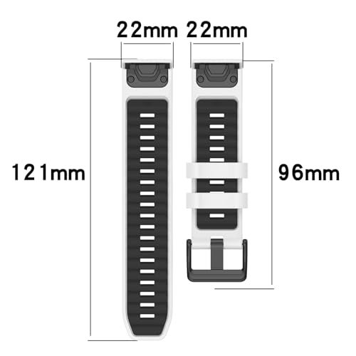 LOKEKE Compatible with Garmin Fenix 8 Replacement Wrist Band - 22mm Replacement Silicone Wrist Watch Band Strap Compatible with Garmin Fenix 8/8 Pro Amoled 47mm(Black+Gray) - Image 5